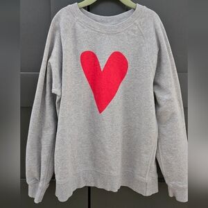Hanna Andersson Gray Crewneck Sweatshirt with Red Heart